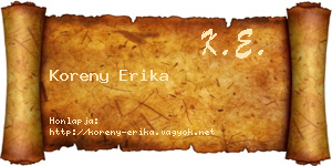 Koreny Erika névjegykártya